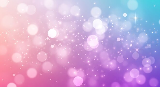 Soft bokeh lights and sparkles in a dreamy pink, purple, and blue gradient background - Powered by Adobe