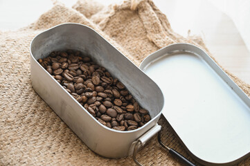 メスティンで焙煎　アウトドア