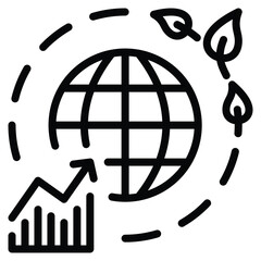 International Growth Model Icon Line Vector Illustration