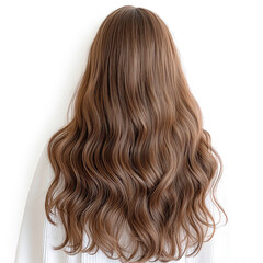 Naklejka premium Long and brown hair cut