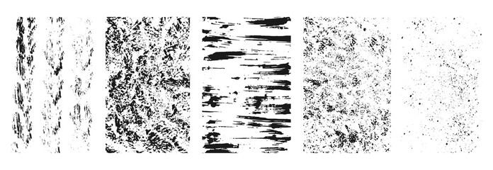 Vector hand drawn collection of grunge textures. Paint drops, ink splashes, brush strokes, wet sponge effect, roughness, scuffing.