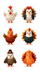 Colorful cartoon birds displayed in a cheerful arrangement for a festive occasion