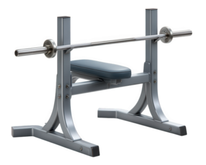 Weight bench gym equipment squat rack barbell fitness station metal exercise workout strength training photo realistic