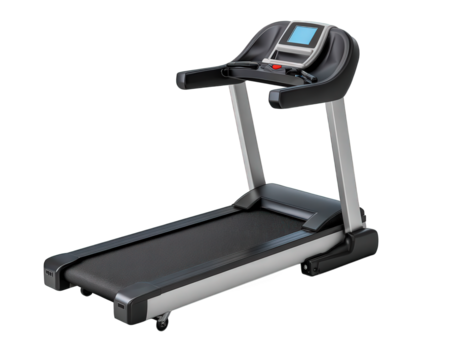 Treadmill cardio equipment exercise machine fitness gym workout running walking digital display modern design motivation for healthy lifestyle - Powered by Adobe