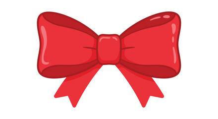A large red bow on a plain white background