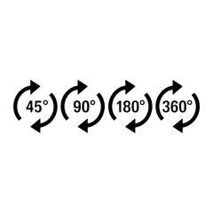 Fototapeta premium Circular arrow rotation degree indicators circular arrows degrees