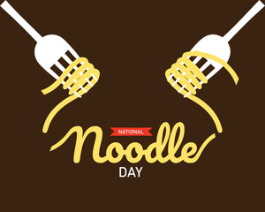 National Noodle Day on 06 October Banner Background. Horizontal Banner Template Design. Vector Illustration