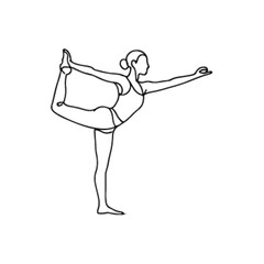 Fototapeta premium Continuous Line Drawing of Woman in Dancer Pose – Minimal Yoga Fitness Illustration