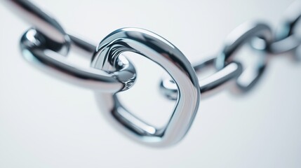 High-resolution close-up of the swing chain links and connectors, chrome-plated metal with realistic shine,