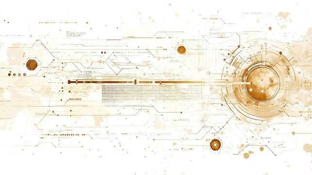 Tech - inspired Abstract Background with Circuit - like Elements and Circular Design