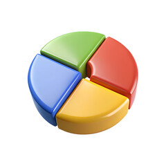Obraz premium Colorful pie chart segments on a black background