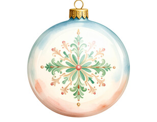 Fototapeta premium christmas ball with snowflake