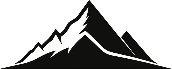 Solitary Mountain Summit Icon Silhouette