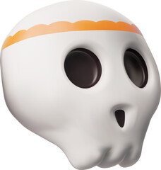 Fototapeta premium Calavera painted sugar skull 3D vector, Mexican Dia de Los Muertos, decorative cranium side view, Day of the dead mask