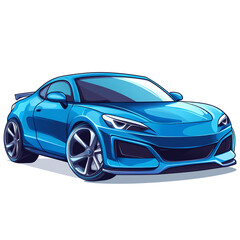 Obraz premium Sleek Blue Car Icon Modern Automotive Logo