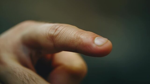 A close-up shot of a person's finger featuring a ring, perfect for jewelry or engagement-themed illustrations