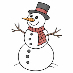snowman with a broom