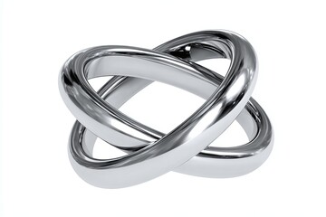 Fototapeta premium Interlocking chrome rings symbolize connection and unity