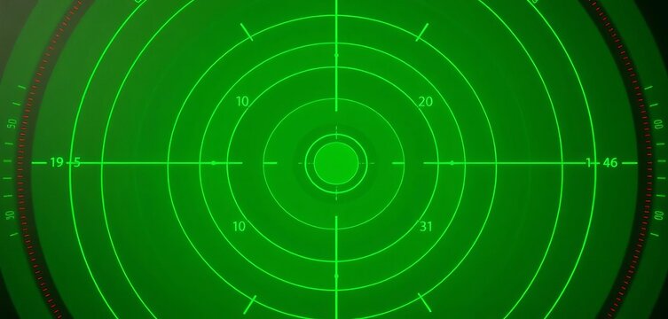 Green radar screen displaying blips and sweeps,  electronic,  scan