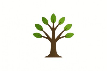 Fototapeta premium Minimalist tree illustration symbolizing growth, nature, and environmental awareness on white backdrop