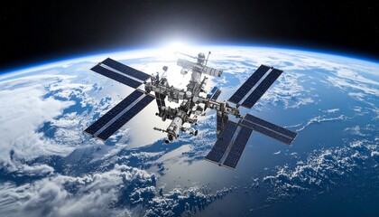 Obraz premium International Space Station close-up scene