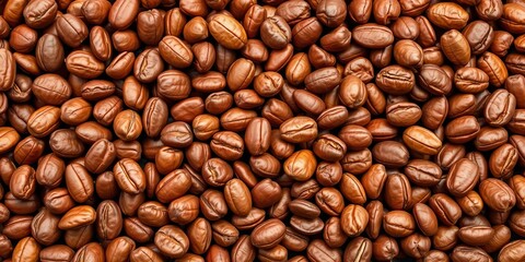 Obraz premium Rich brown cocoa beans background texture, close-up, illustration, element