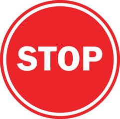 Stop sign isolated on white background, a red and white traffic sign indicating to stop, used for safety, caution, and control on the road