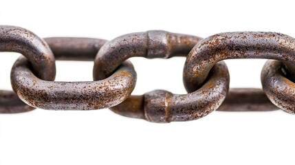 Fototapeta premium Macro close-up of rust-proof chain links, steel sheen reflecting studio lights,