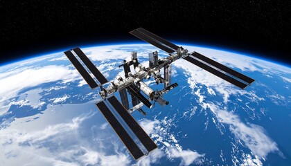Obraz premium International Space Station close-up scene