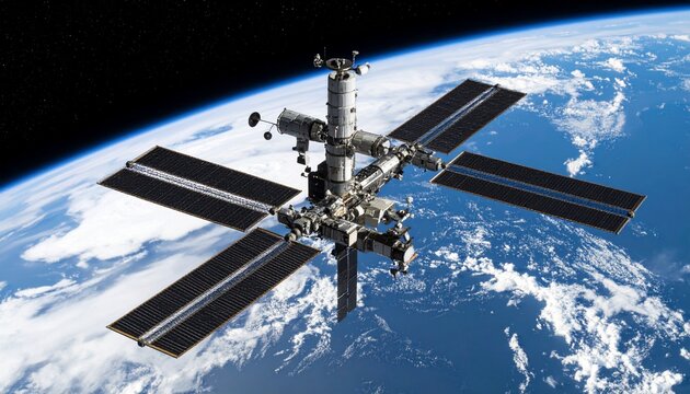 International Space Station close-up scene - Powered by Adobe