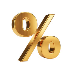 Three Dimensional Golden Percentage Symbol