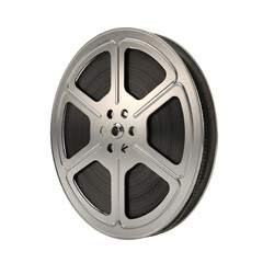 Obraz premium Classic Silver Film Reel with Dark Film Stock