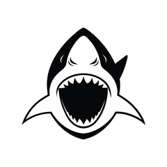 angry shark vector illustration