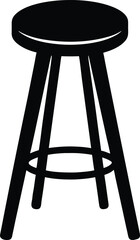 Bar Stool silhouette vector art illustration and minimal black and white design