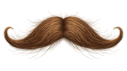 brown beard , brown mustache isolated on transparent background