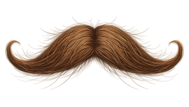 brown beard , brown mustache isolated on transparent background