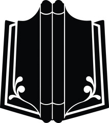 Decorative books silhouette vector art illustration