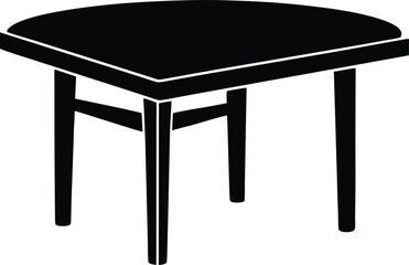 Dining table silhouette vector art illustration