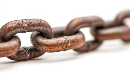 Obraz premium Macro close-up of rust-proof chain links, steel sheen reflecting studio lights,