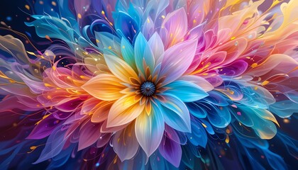 Obraz premium Colorful Floral Digital Art Background