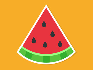 Illustration of a half-slice watermelon sticker