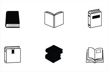 Collection of six book illustrations in a simple silhouette style
