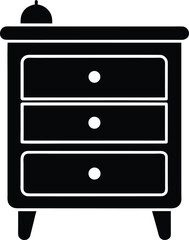 Nightstand organizer silhouette vector art illustration