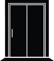 Sliding door silhouette vector art illustration