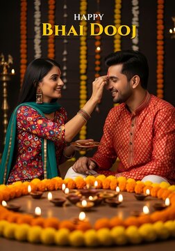 Celebrating bhai dooj: sibling bond and traditional festivities with decorated diyas