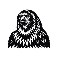 Majestic Eagle Head Black and White Silhouette Vector Illustration Design