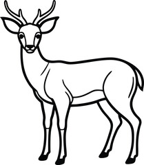 A simple vector silhouette illustration of a stag or buck with antlers, perfect for a wildlife or hunting design