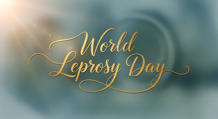 World leprosy day awareness design with elegant calligraphy and sunlight background for health campaigns