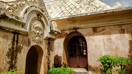 Yogyakarta, Indonesia - July 31th 2017: Close-Up of Architectural Detail at Taman Sari Water Castle in Yogyakarta.