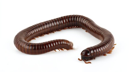 Earthworms crawling on white background: a close-up view of nature's recyclers